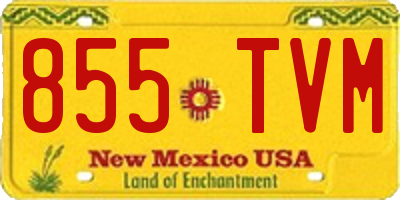 NM license plate 855TVM