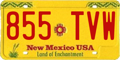 NM license plate 855TVW
