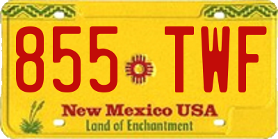 NM license plate 855TWF