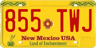 NM license plate 855TWJ