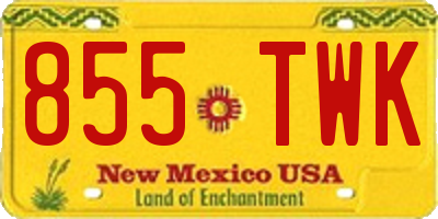 NM license plate 855TWK