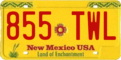 NM license plate 855TWL