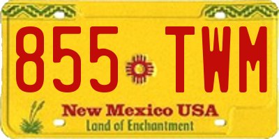 NM license plate 855TWM