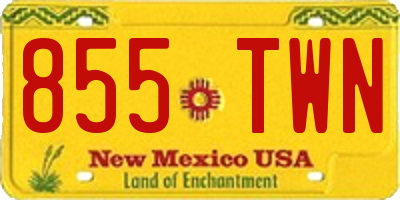 NM license plate 855TWN