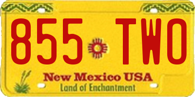 NM license plate 855TWO