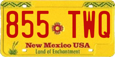 NM license plate 855TWQ