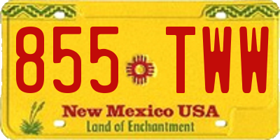 NM license plate 855TWW