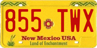 NM license plate 855TWX