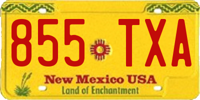 NM license plate 855TXA