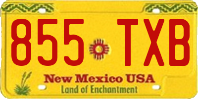 NM license plate 855TXB
