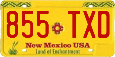 NM license plate 855TXD