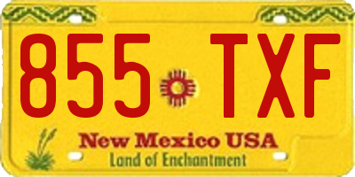 NM license plate 855TXF