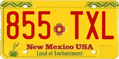 NM license plate 855TXL