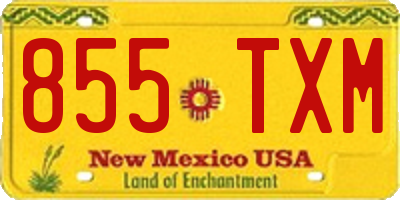 NM license plate 855TXM