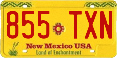 NM license plate 855TXN