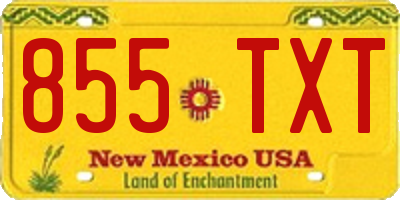 NM license plate 855TXT