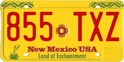 NM license plate 855TXZ