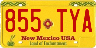 NM license plate 855TYA