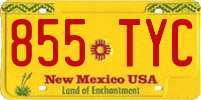 NM license plate 855TYC
