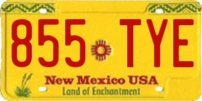 NM license plate 855TYE
