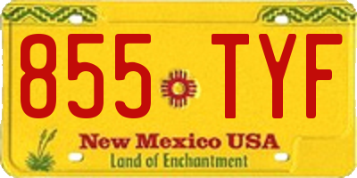 NM license plate 855TYF