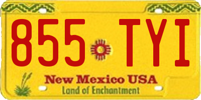 NM license plate 855TYI