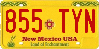 NM license plate 855TYN