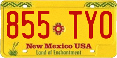 NM license plate 855TYO