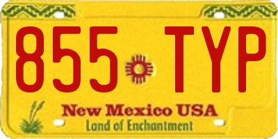 NM license plate 855TYP