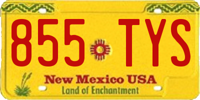 NM license plate 855TYS