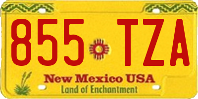 NM license plate 855TZA