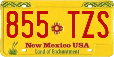 NM license plate 855TZS