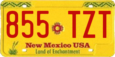 NM license plate 855TZT