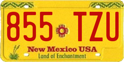 NM license plate 855TZU