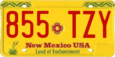 NM license plate 855TZY