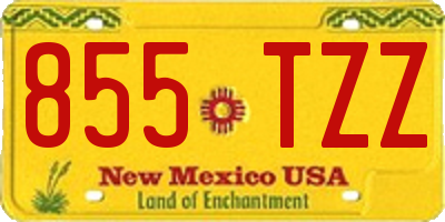 NM license plate 855TZZ