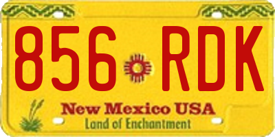 NM license plate 856RDK
