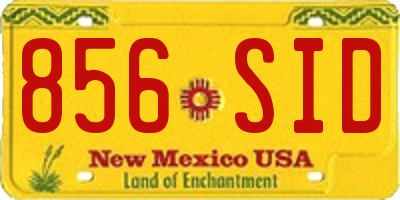 NM license plate 856SID