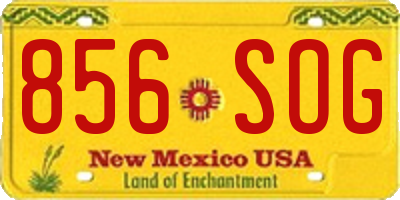 NM license plate 856SOG