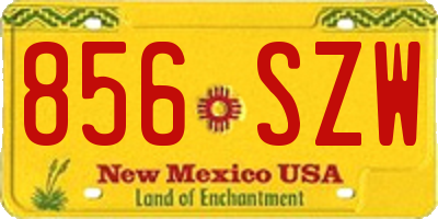 NM license plate 856SZW