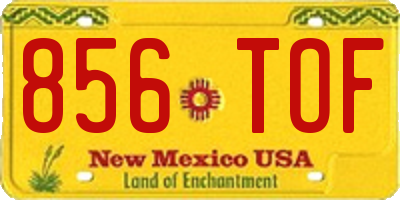 NM license plate 856TOF