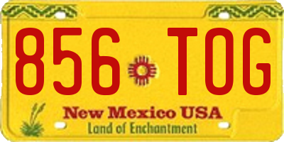 NM license plate 856TOG