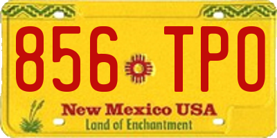 NM license plate 856TPO