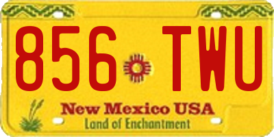 NM license plate 856TWU