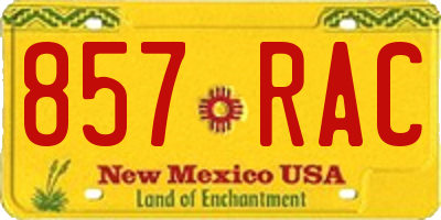 NM license plate 857RAC