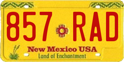 NM license plate 857RAD