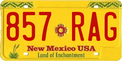 NM license plate 857RAG