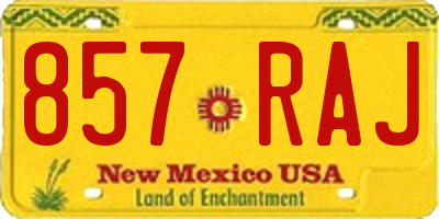 NM license plate 857RAJ