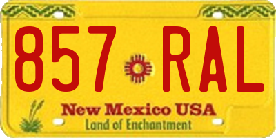 NM license plate 857RAL