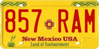 NM license plate 857RAM